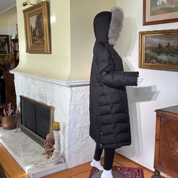Anne Klein Down Filled Puffer Removable Hood Zippered Coat - Picture 7 of 17